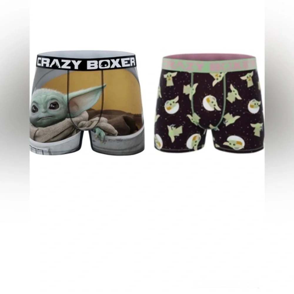 CRAZYBOXER The Mandalorian Baby Yoda‎ Face men’s Boxer Briefs 2pk size large new